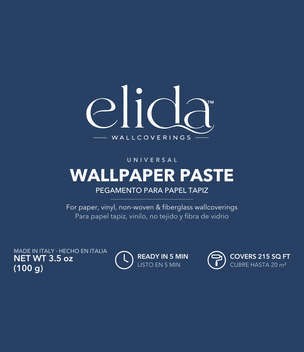 Elida Universal Wallpaper Paste — blue packaging artwork